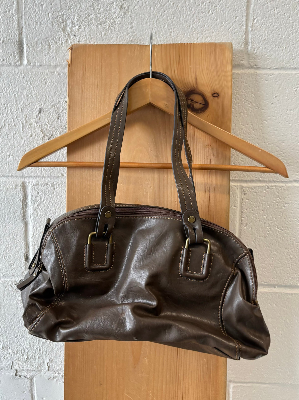 Faux Leather Shoulder Bag