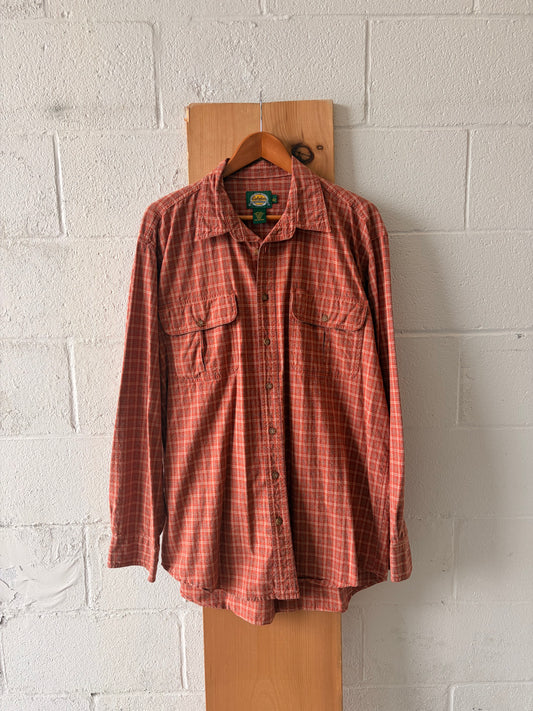 Cabela’s Orange Plaid Button Down : LT