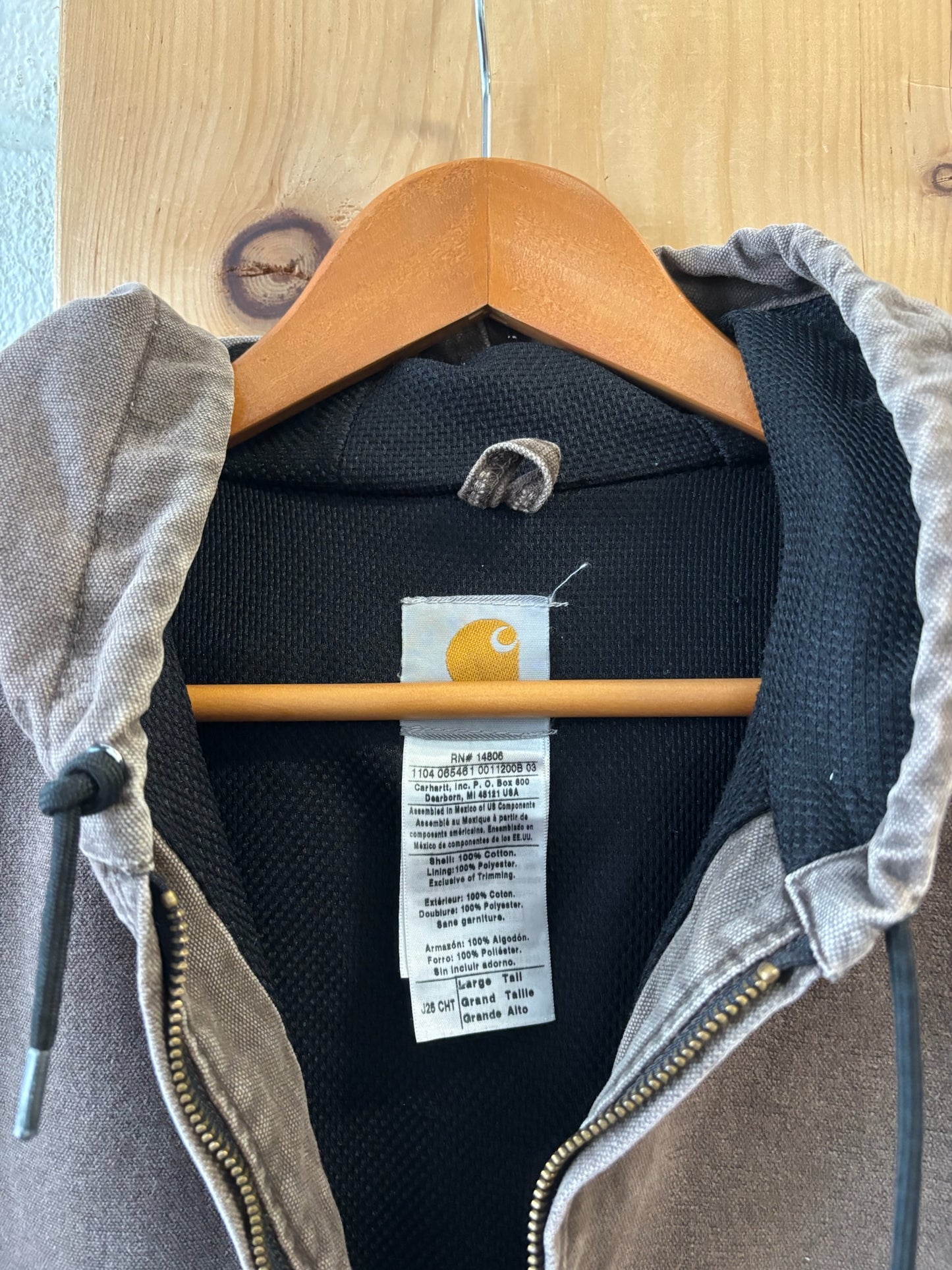 Brown Hooded Carhartt Jacket : L Tall