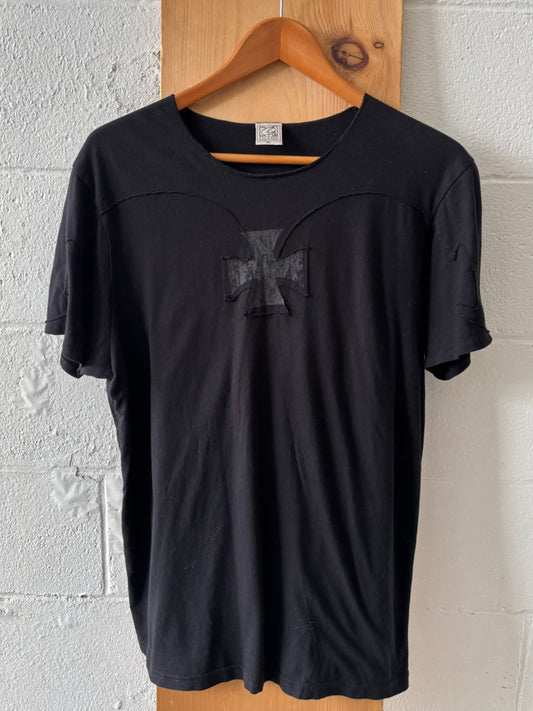 Vtg Black Cross Tee : XL