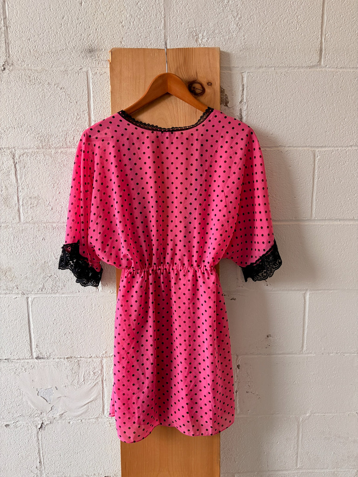 Pink Polka Dot Robe : M