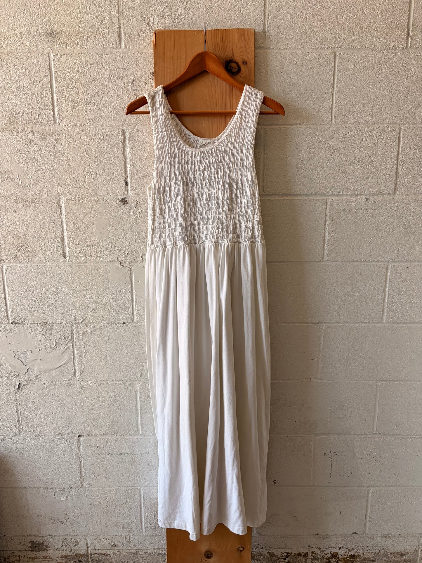 Smocked White Maxi Dress : XL