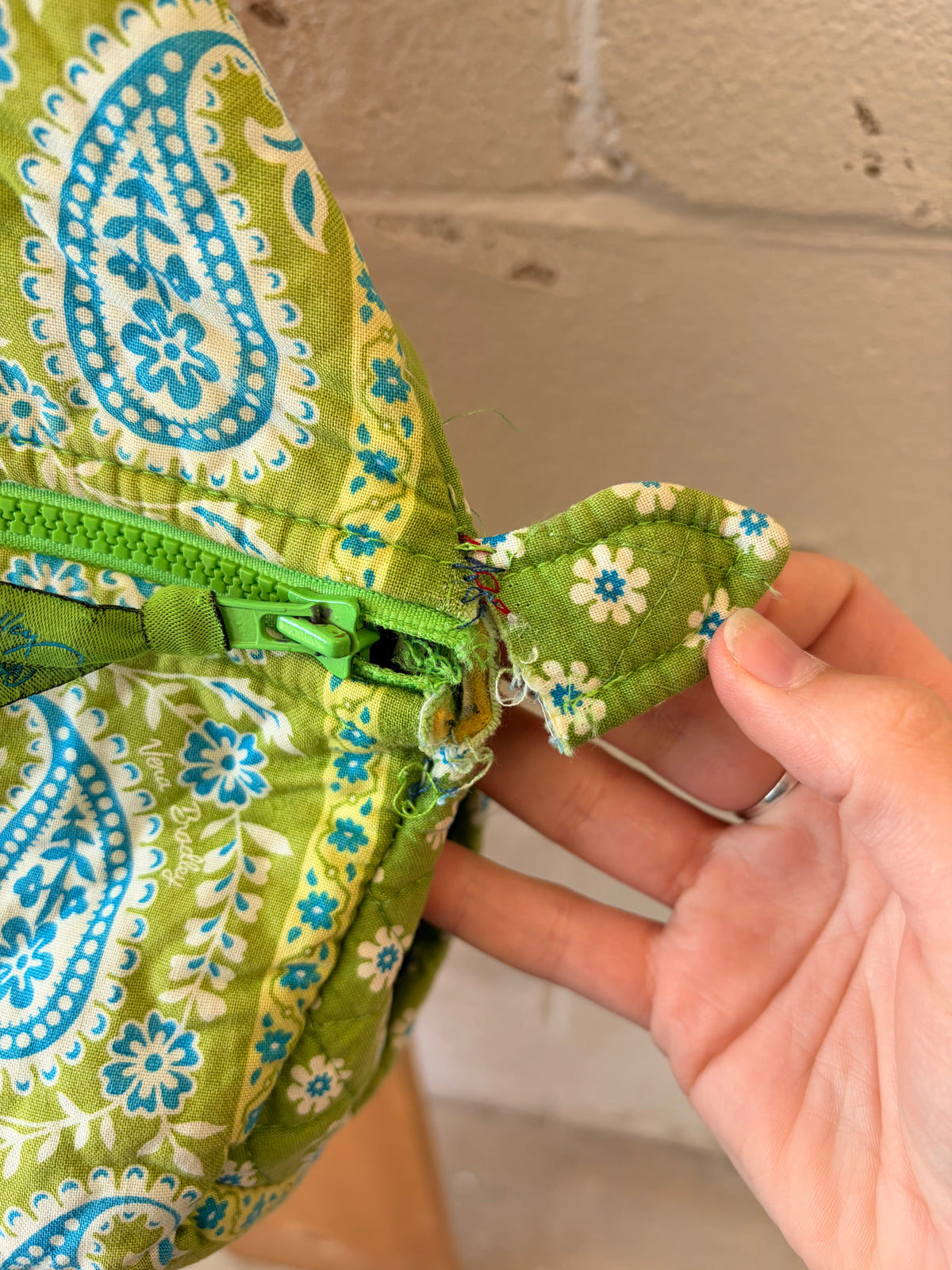 Vera Bradley Green Floral Duffle (As Is)