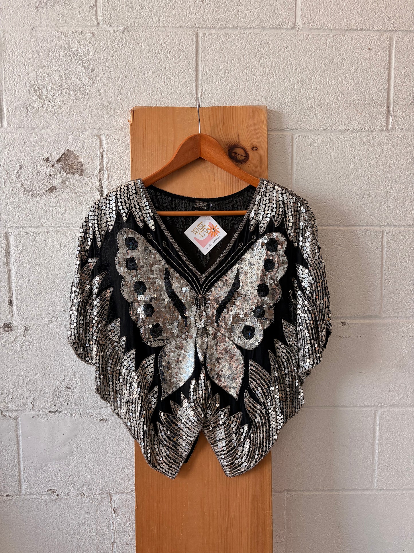 Silk Sequins Butterfly Top : S-L