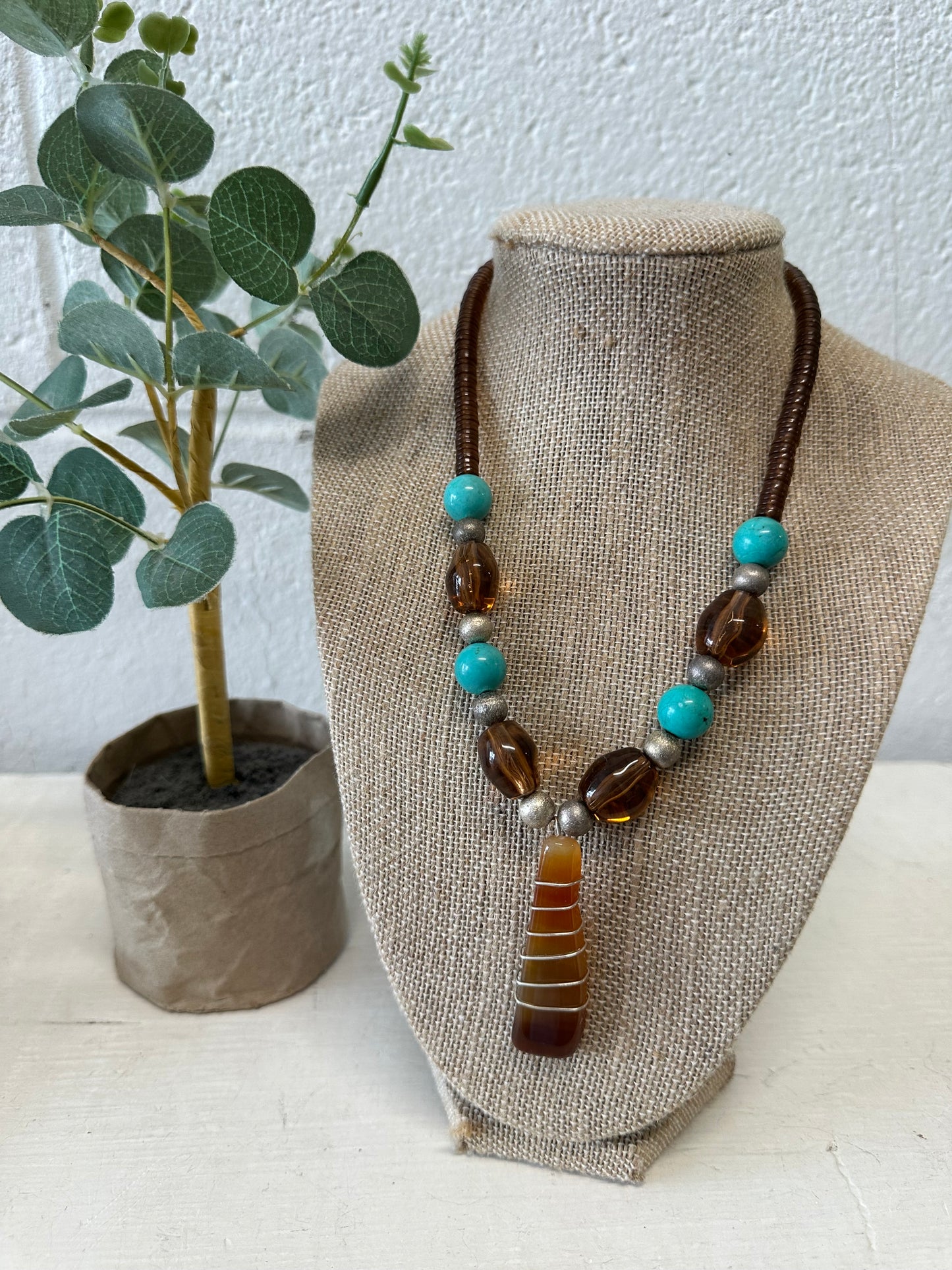 Wire Wrapped Pendant Necklace