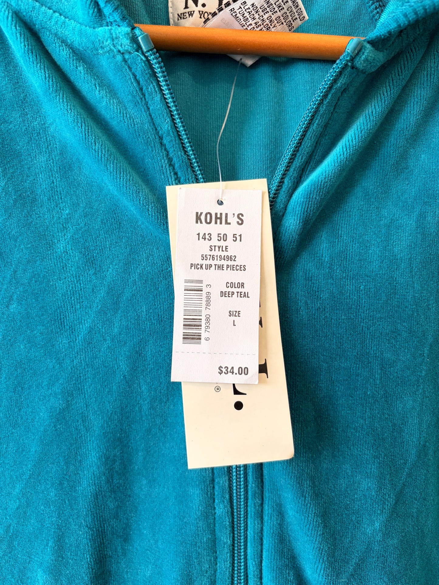 NWT Teal Matching Velour Lounge Set : L