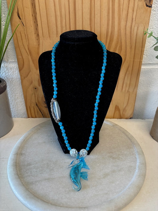 Glass Beaded Seahorse Necklace