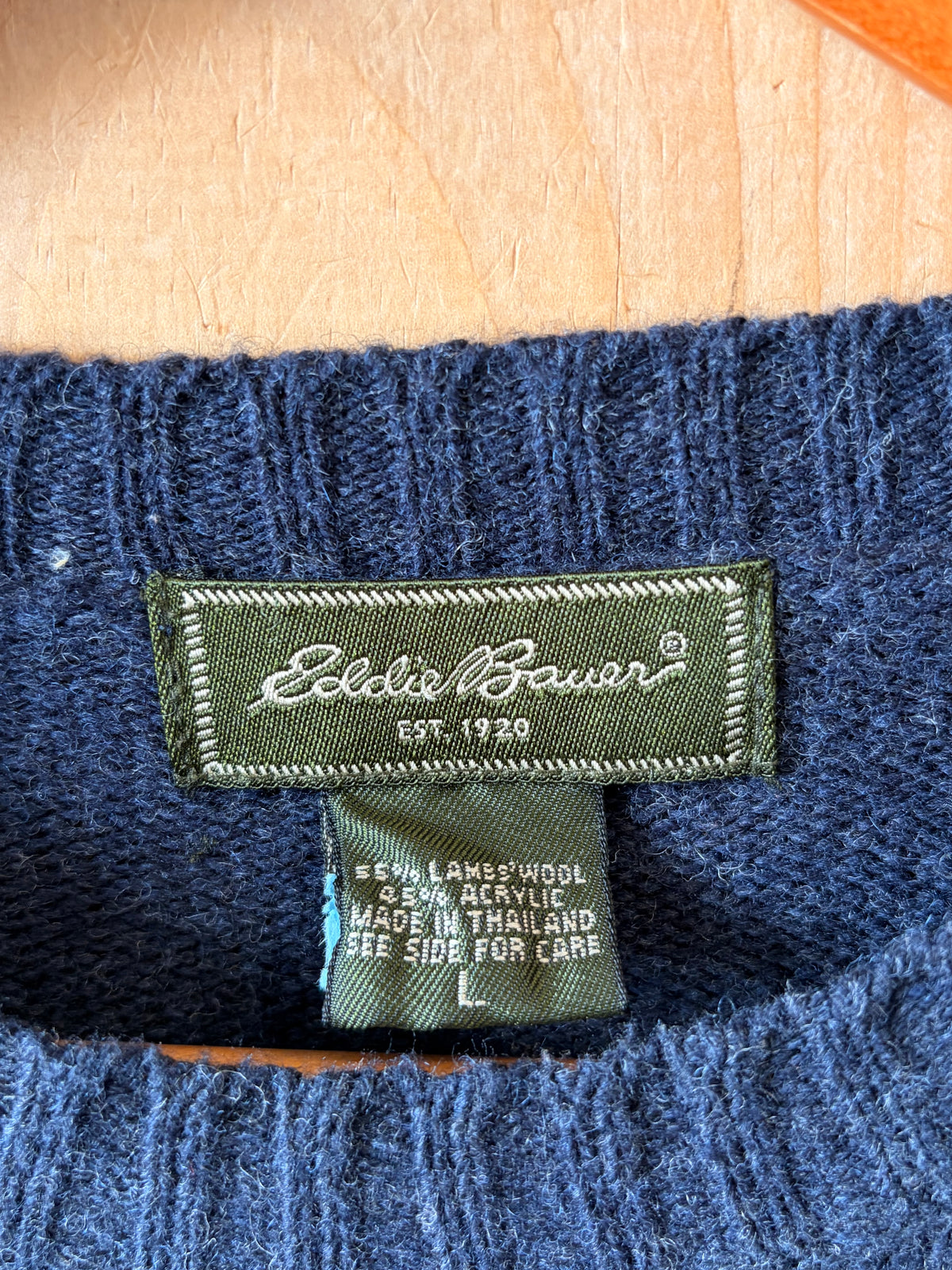 Navy Eddie Bauer Wool Blend Sweater : L