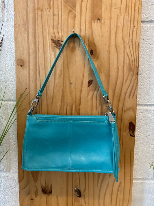 Small Blue Hobo Leather Bag
