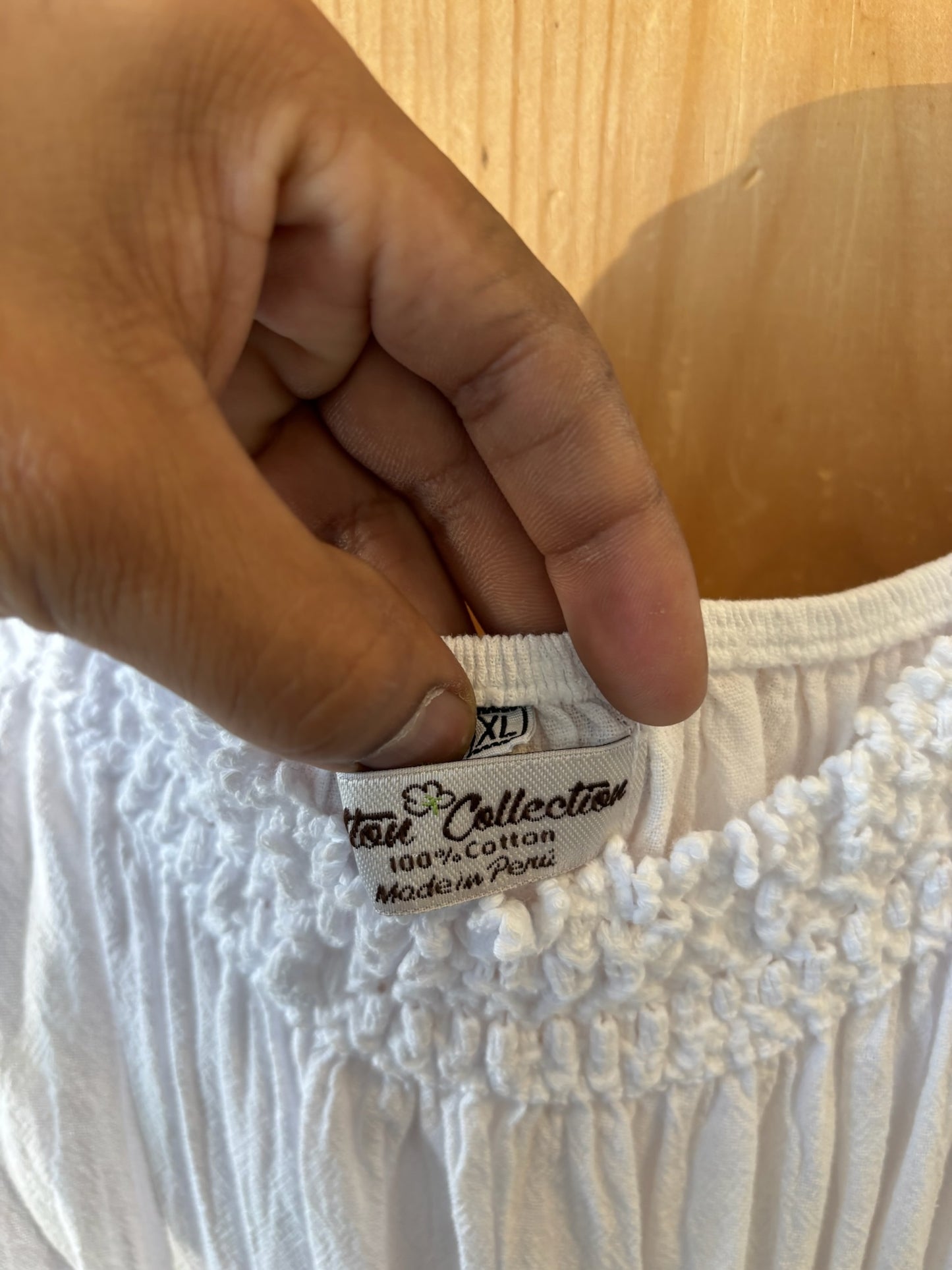 White Cotton Mini Dress : S/M