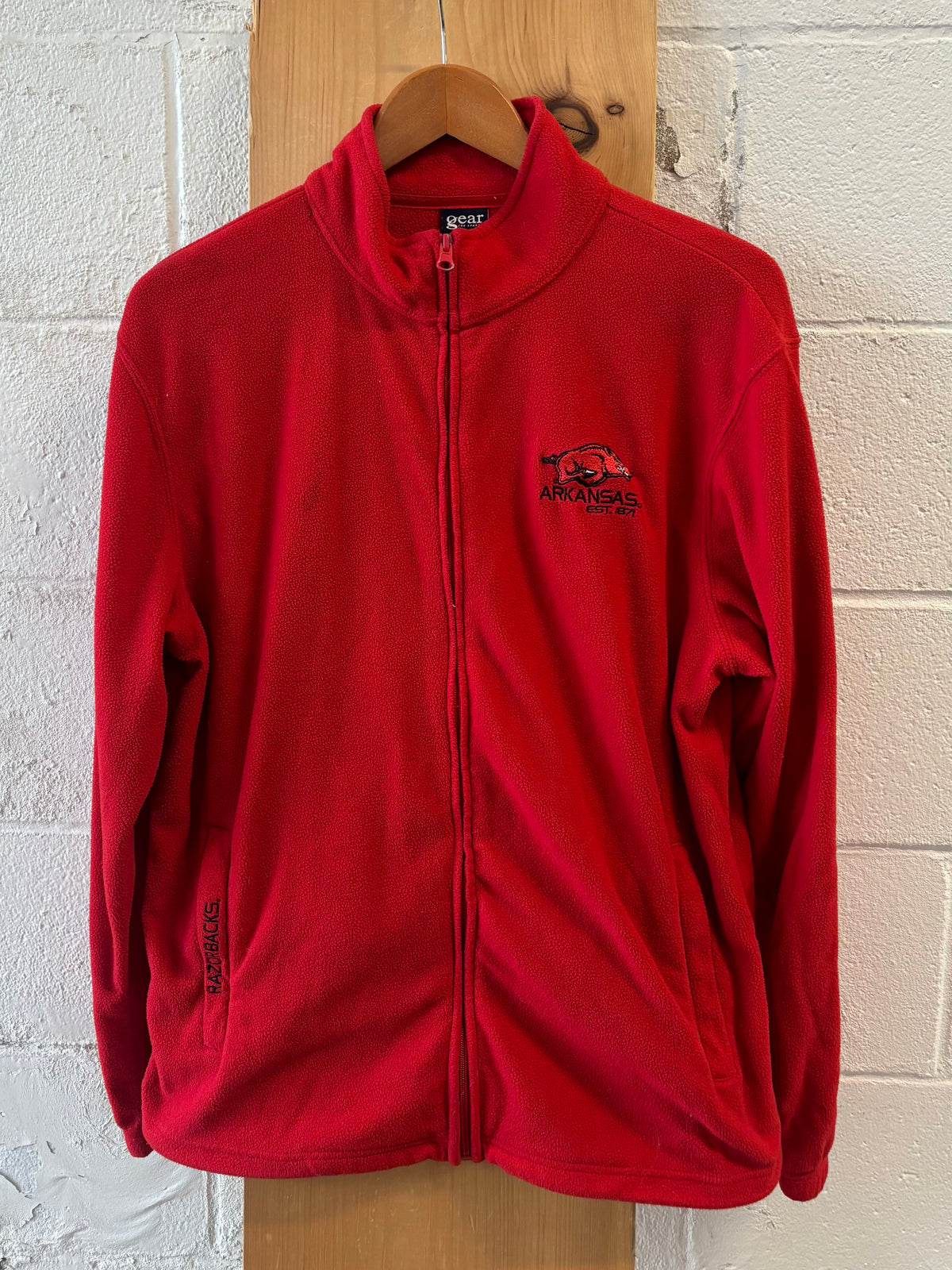 Arkansas Razorback Fleece Zip Up Jacket : M