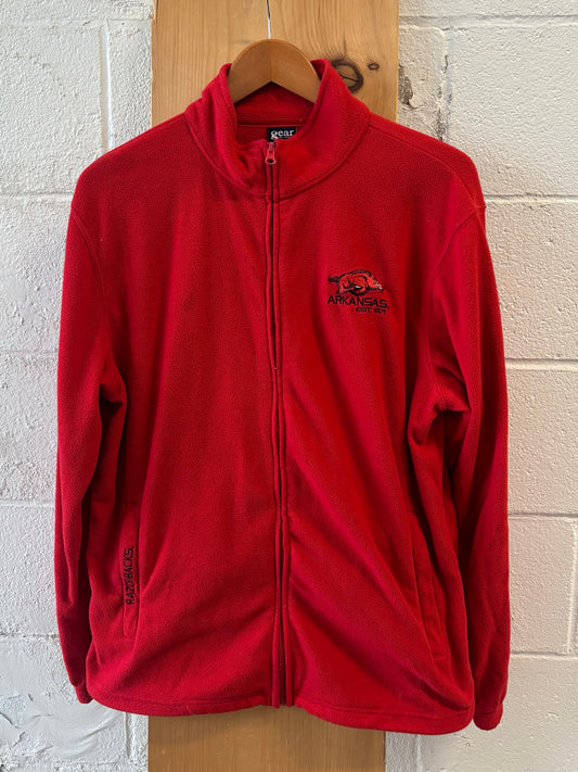 Arkansas Razorback Fleece Zip Up Jacket : M