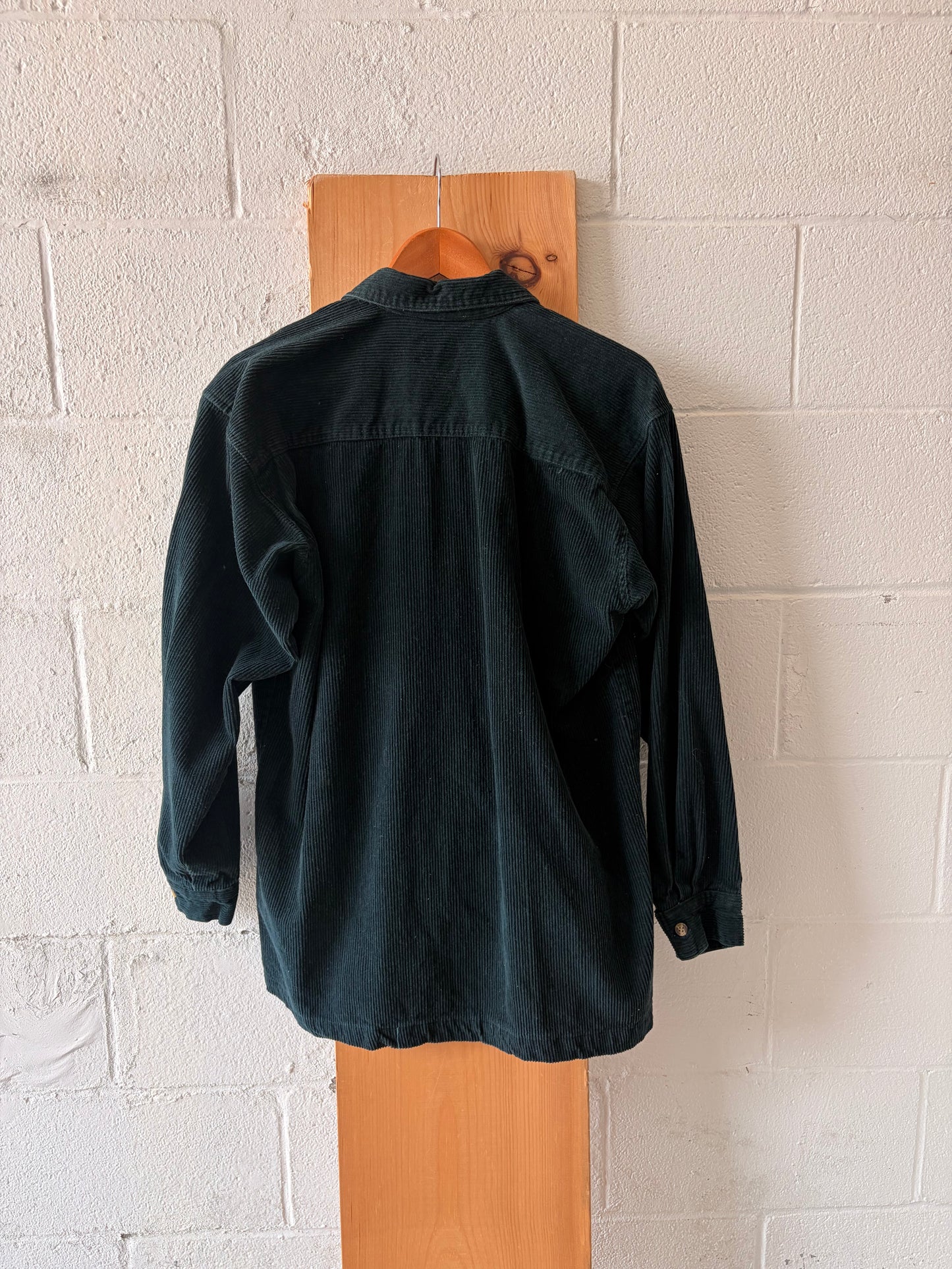 Vtg Faded Glory Green Corduroy Button Down : M