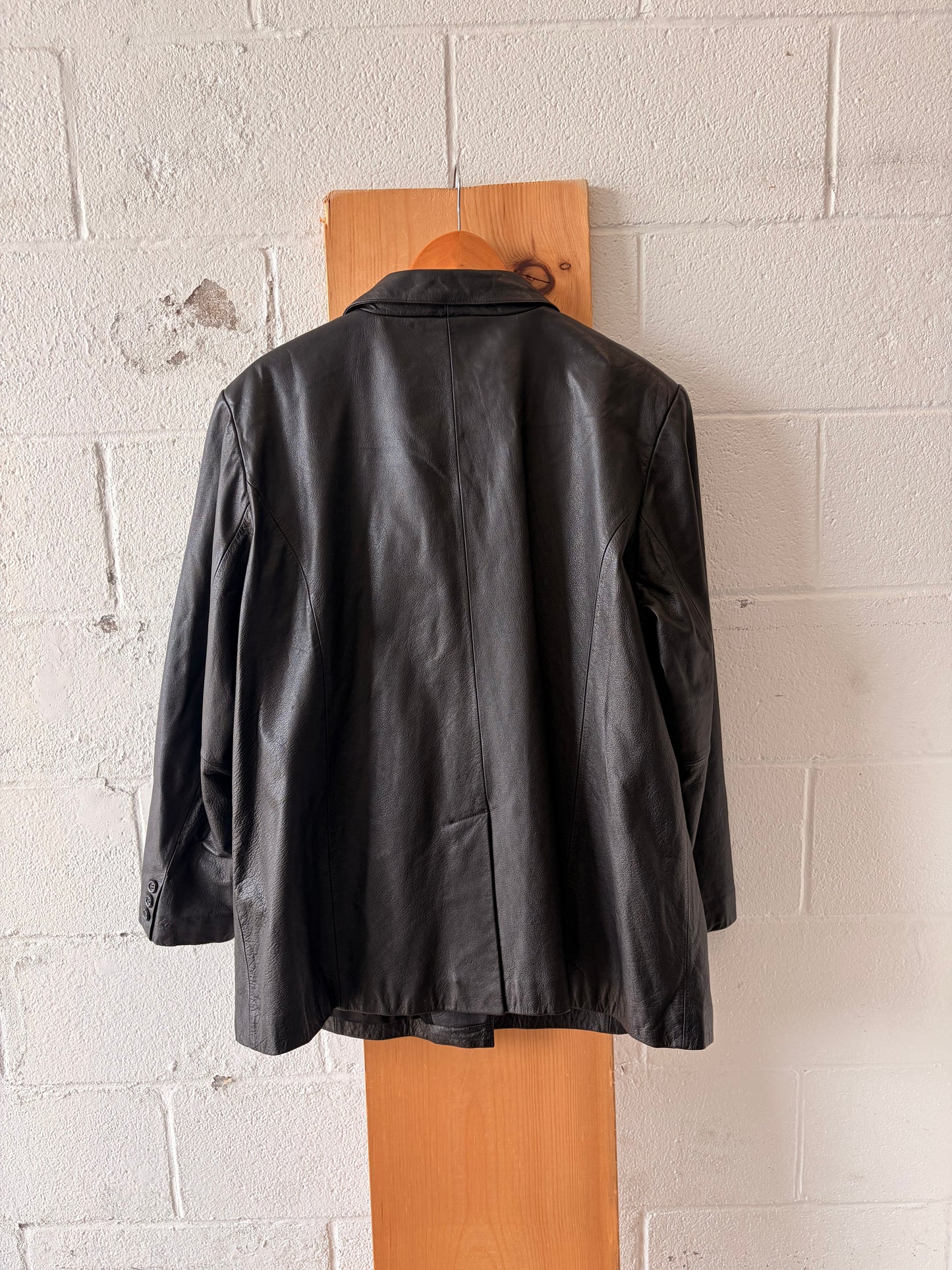 Black Leather Jacket : 2X