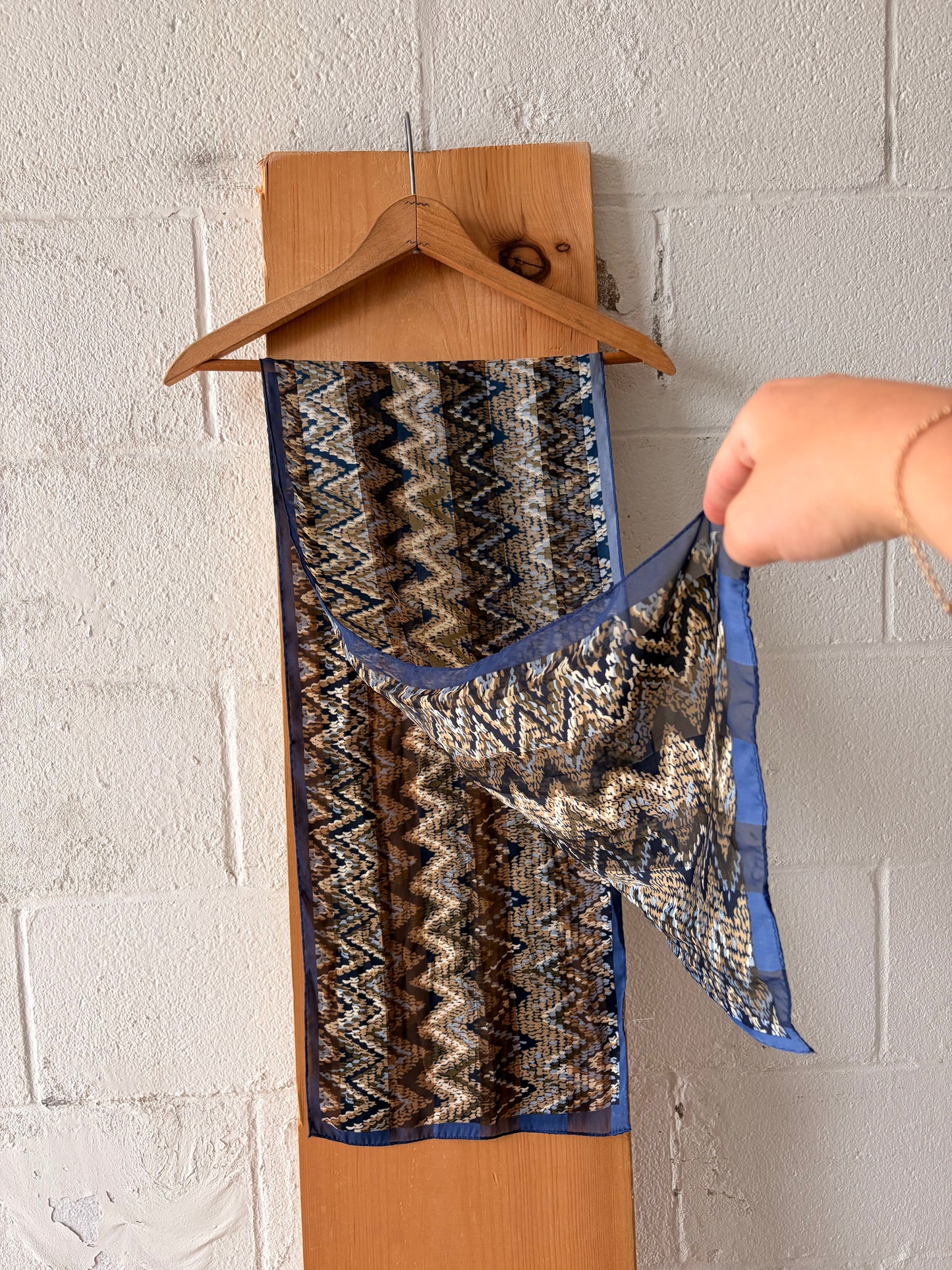 Patterned Blue Scarf