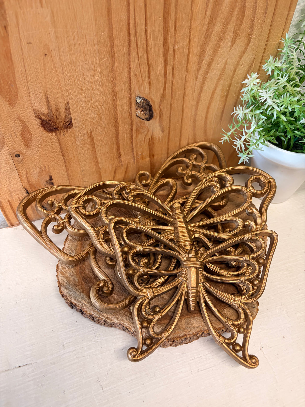 Vtg Butterfly Wall Hang Trio