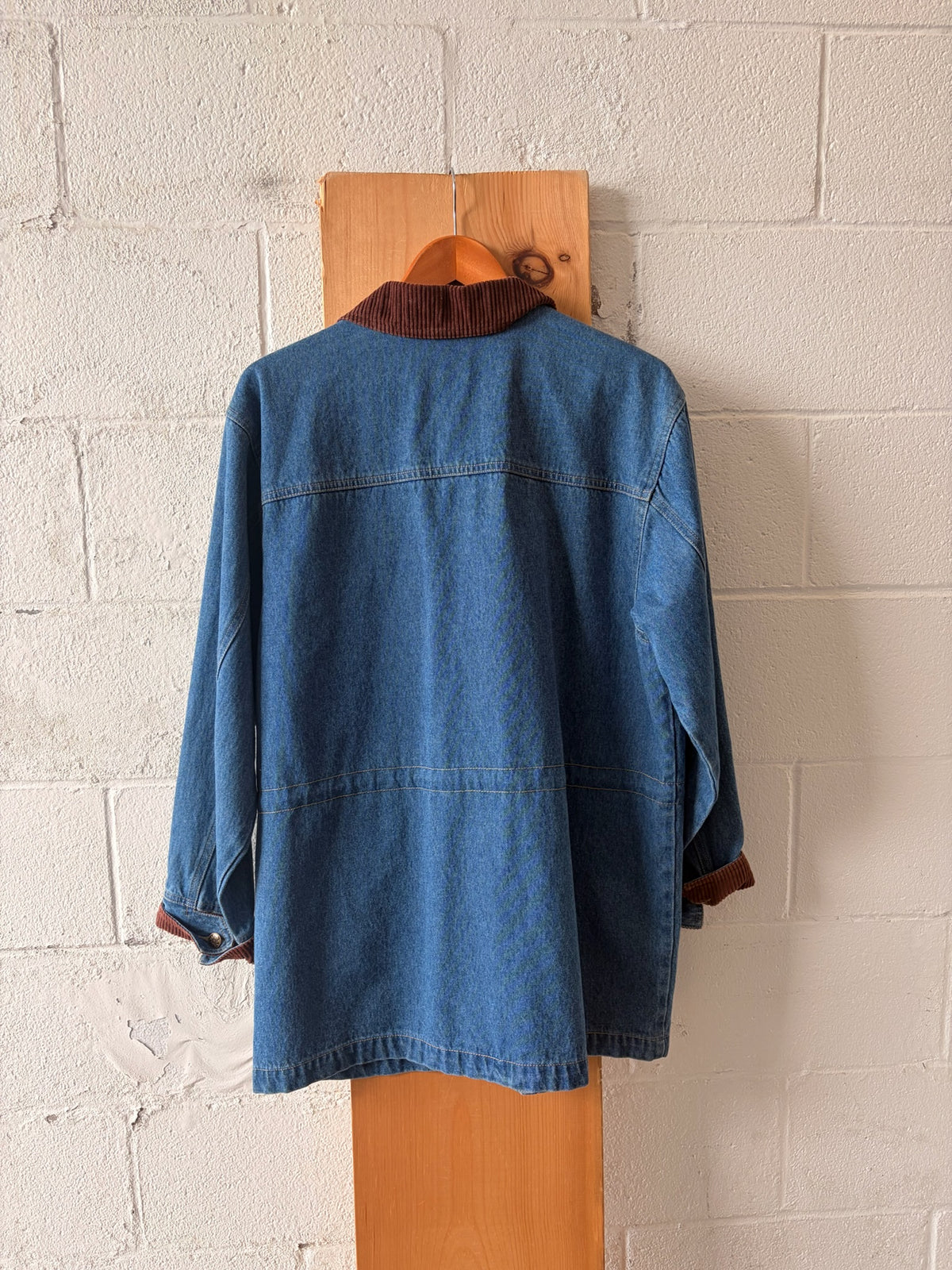 Denim Corduroy Collar Chore Coat : M