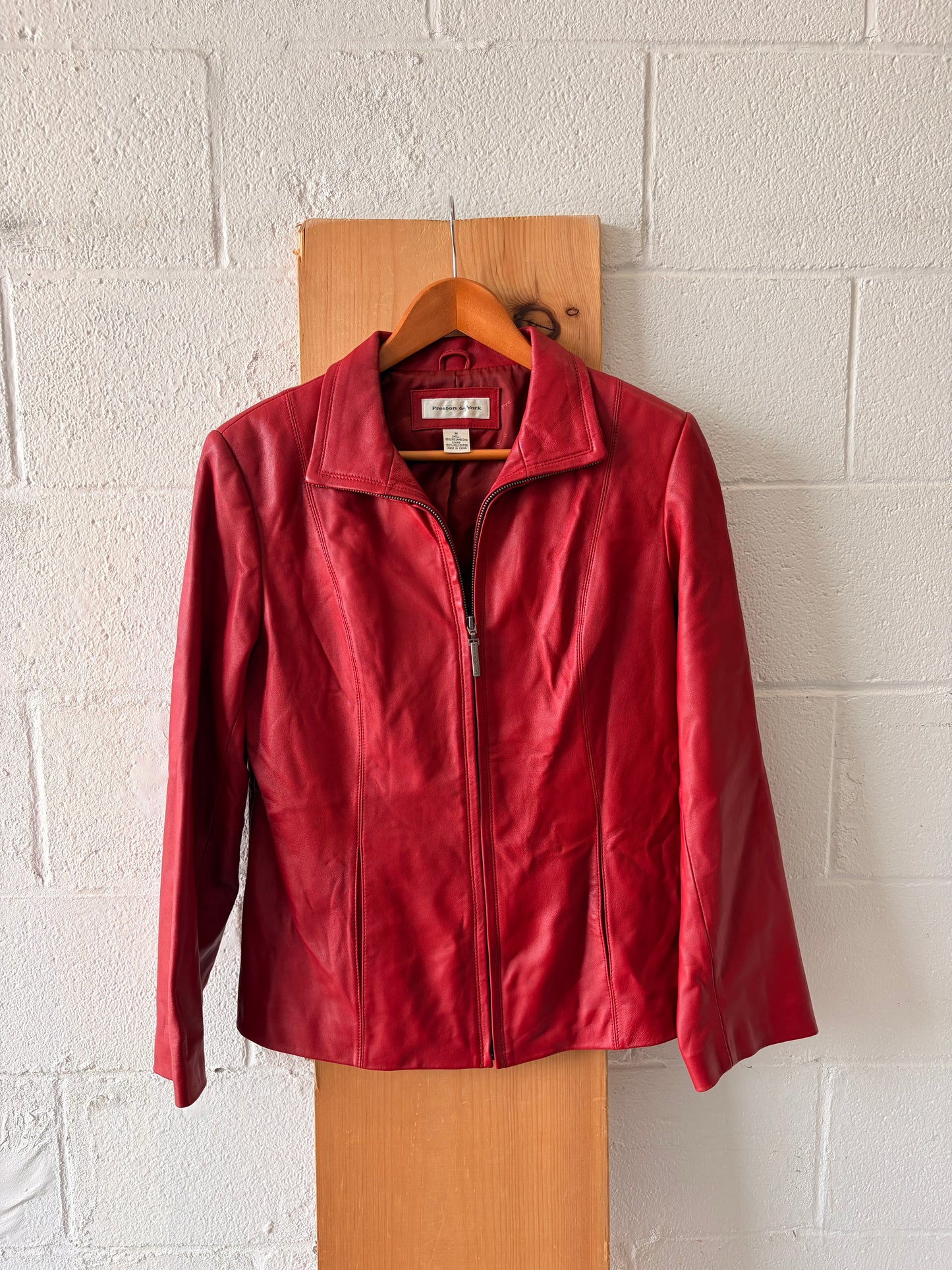 Red Lambskin Jacket : M