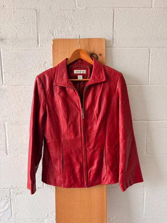 Red Lambskin Jacket : M