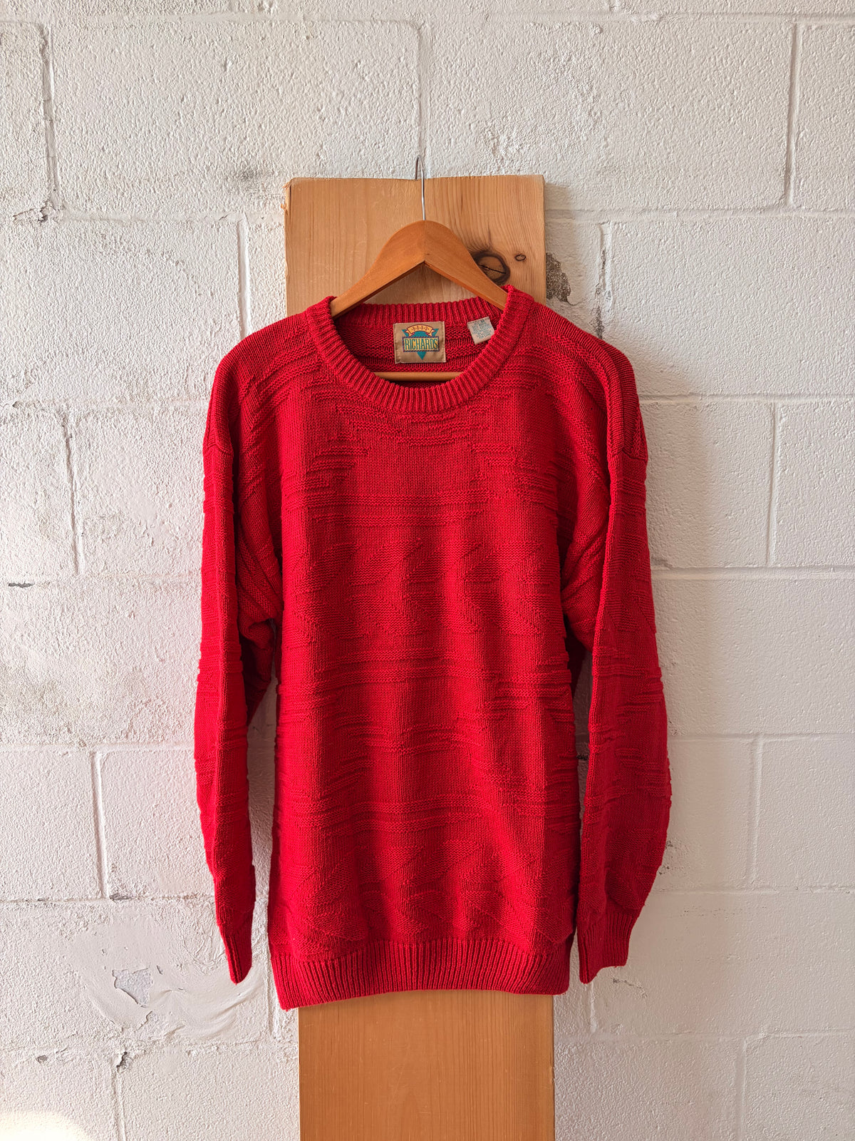 Vtg Classic Textured Red Sweater : M