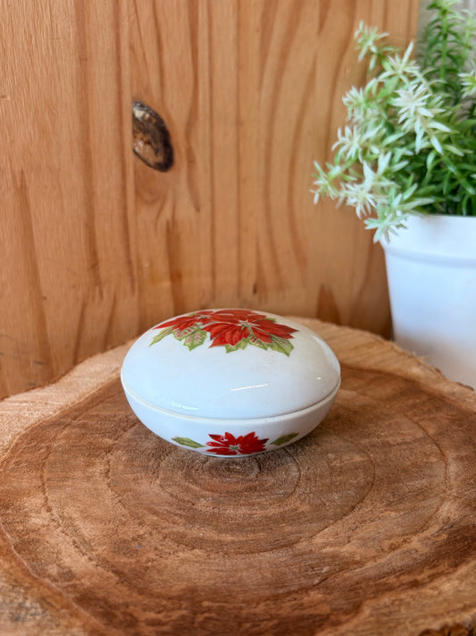 Vtg Little Poinsettia Trinket Case (Local Pick Up Only)