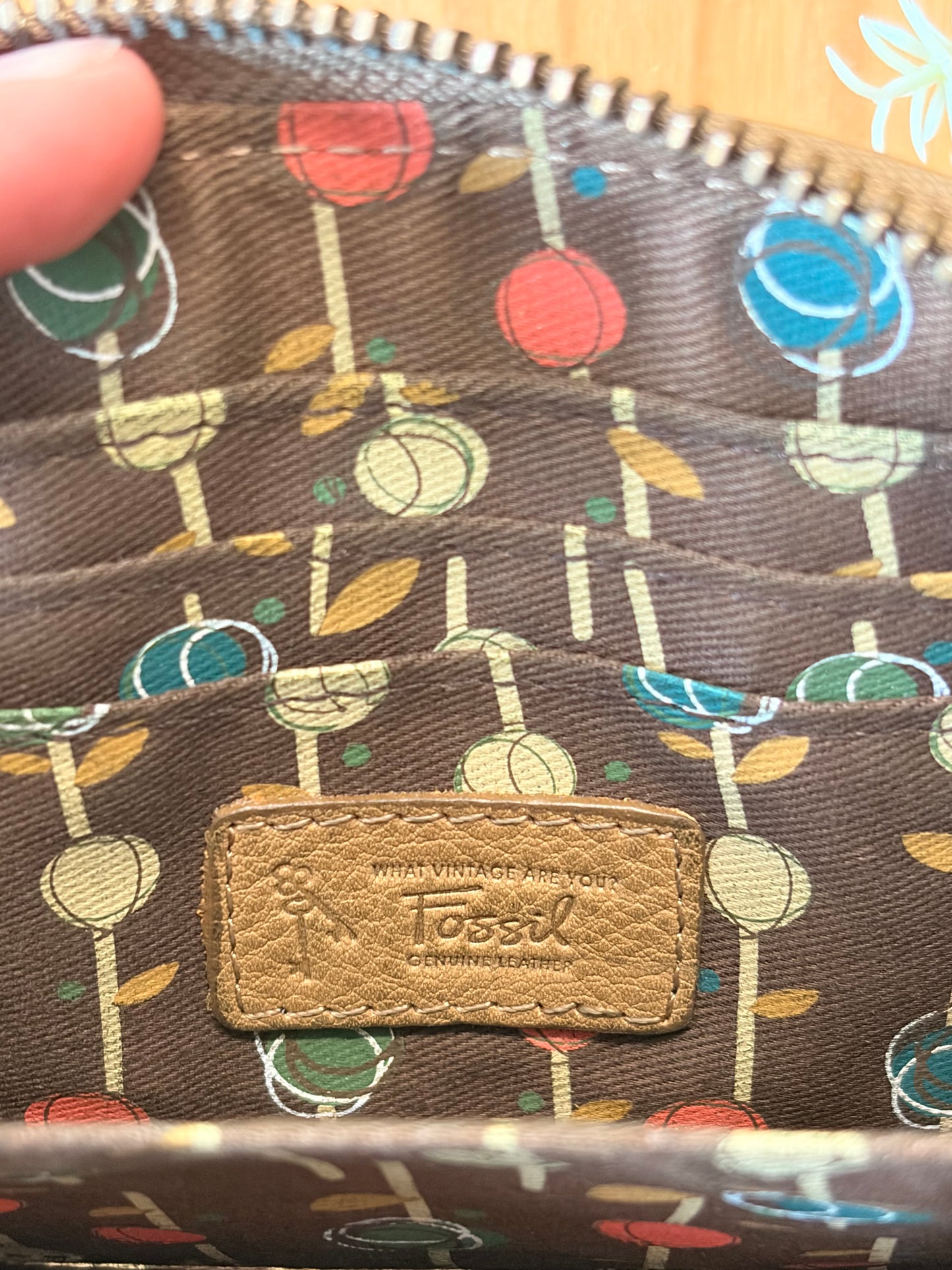 Light Brown Fossil Button Wallet