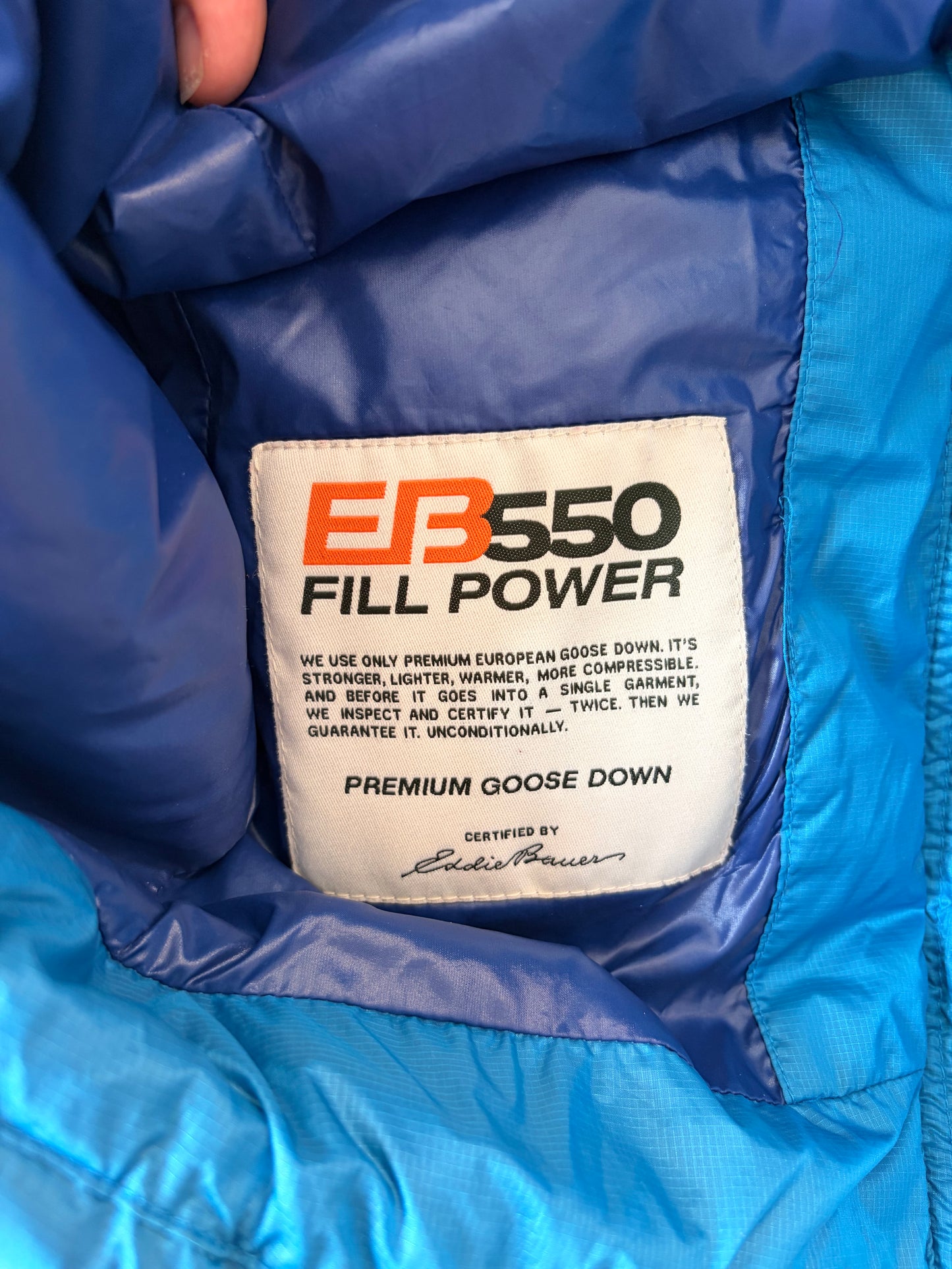 Blue Eddie Bauer Goose Down Coat : XL
