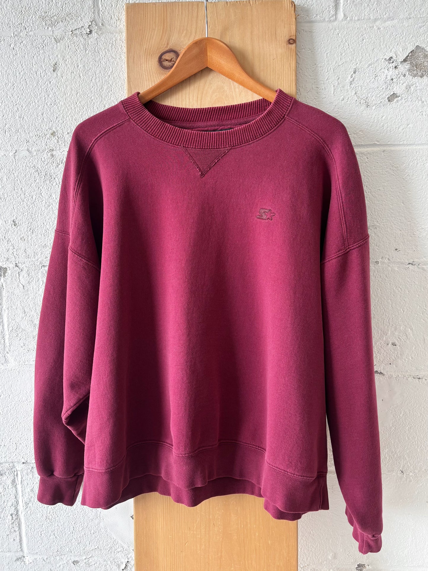 Vtg Burgundy Starter Crew : XL
