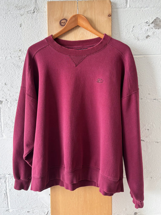 Vtg Burgundy Starter Crew : XL