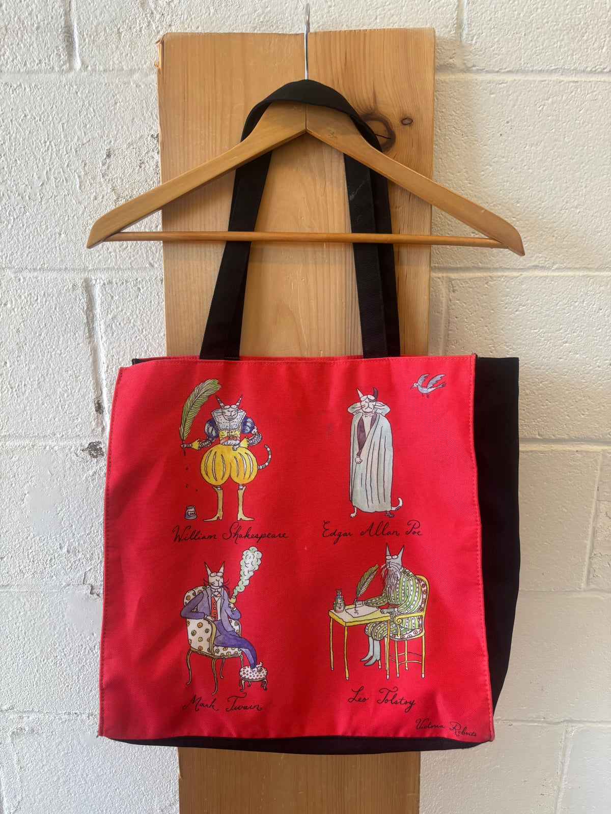 Whimsical Literary Cat Tote
