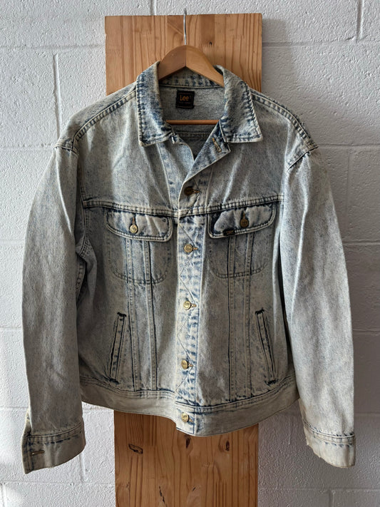Vtg Acid Washed Lee Denim Jacket : ~L