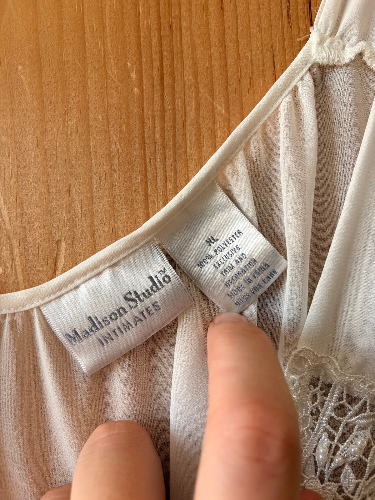 Vtg Sheer White Peignoir Set : XL