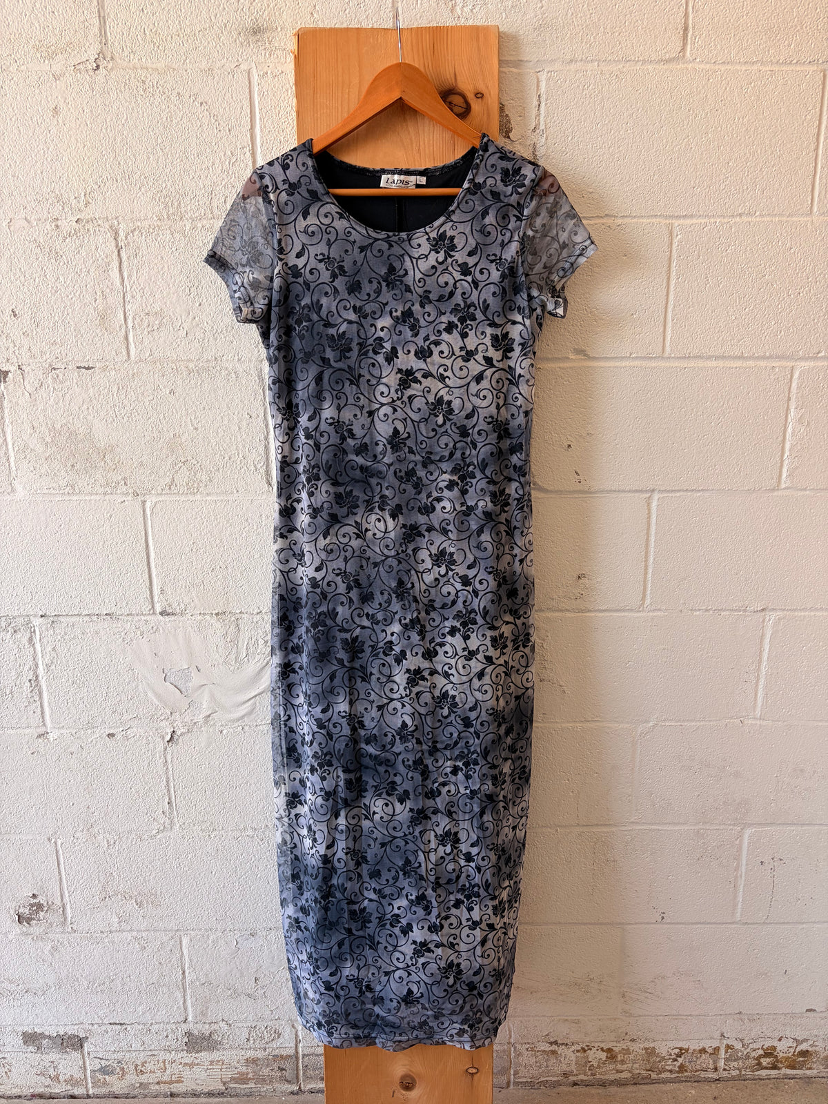 Vtg Floral Maxi Dress : L