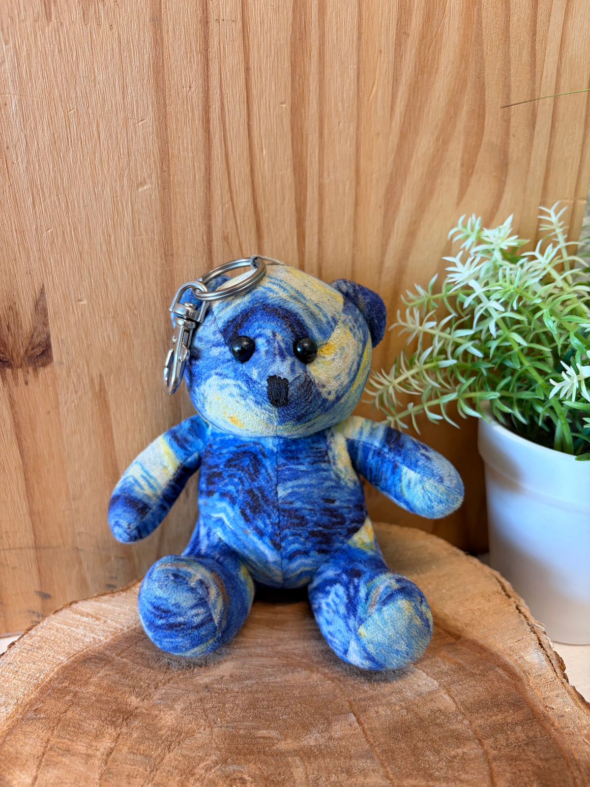 Starry Night Teddy Bear Keychain