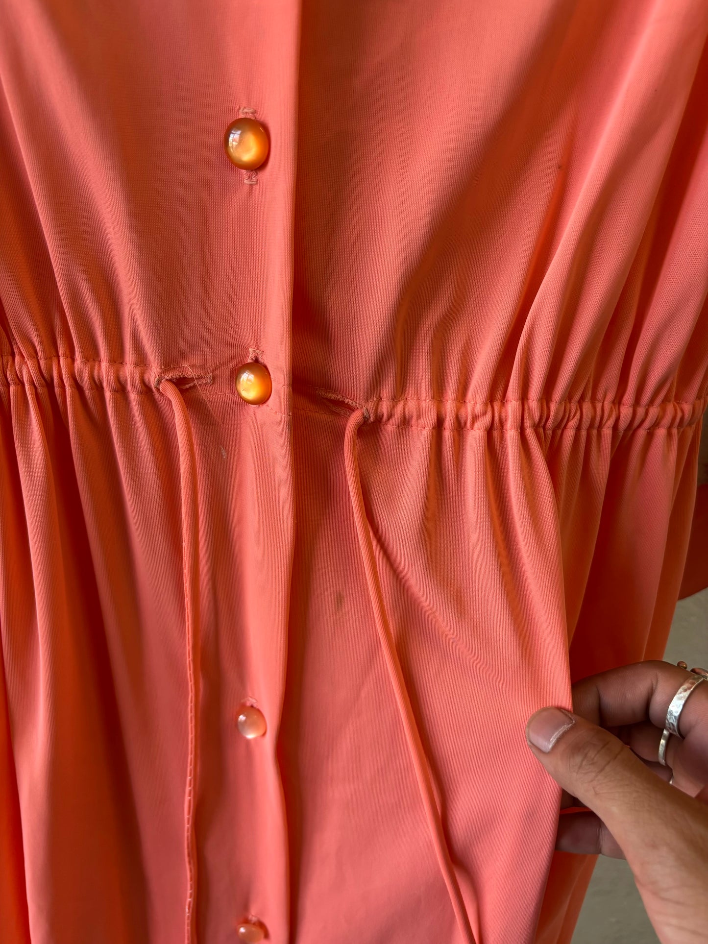 Vtg Coral Slip & Robe Set : S