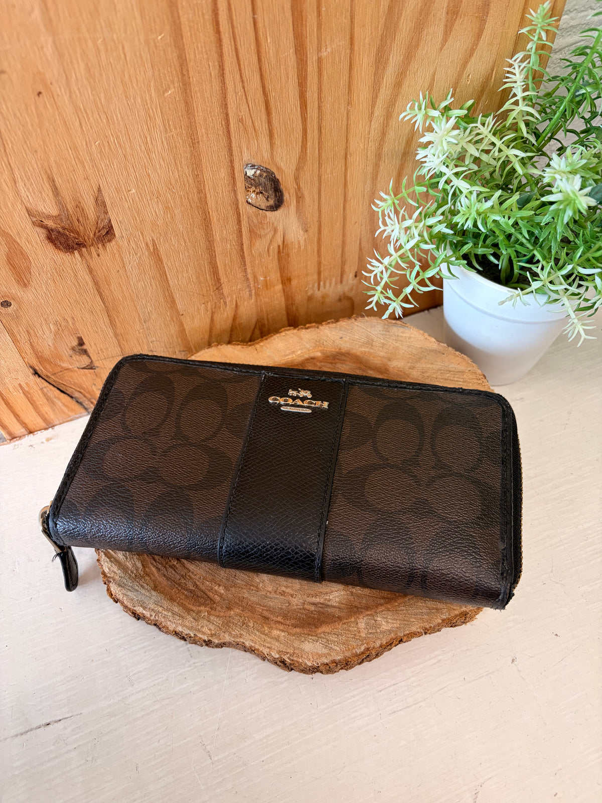Black & Brown Coach Wallet