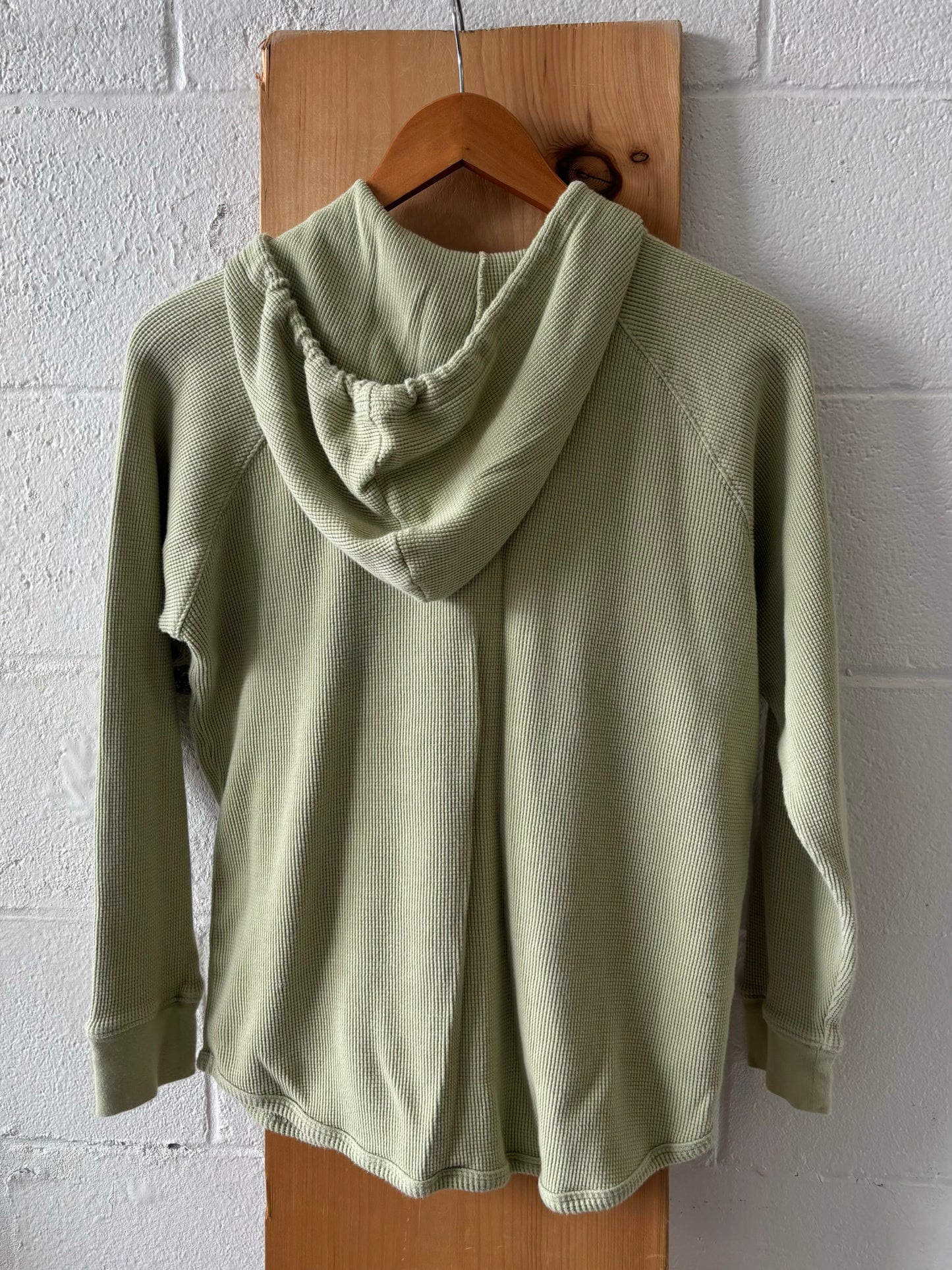 Light Green Waffle Knit Hoodie : M