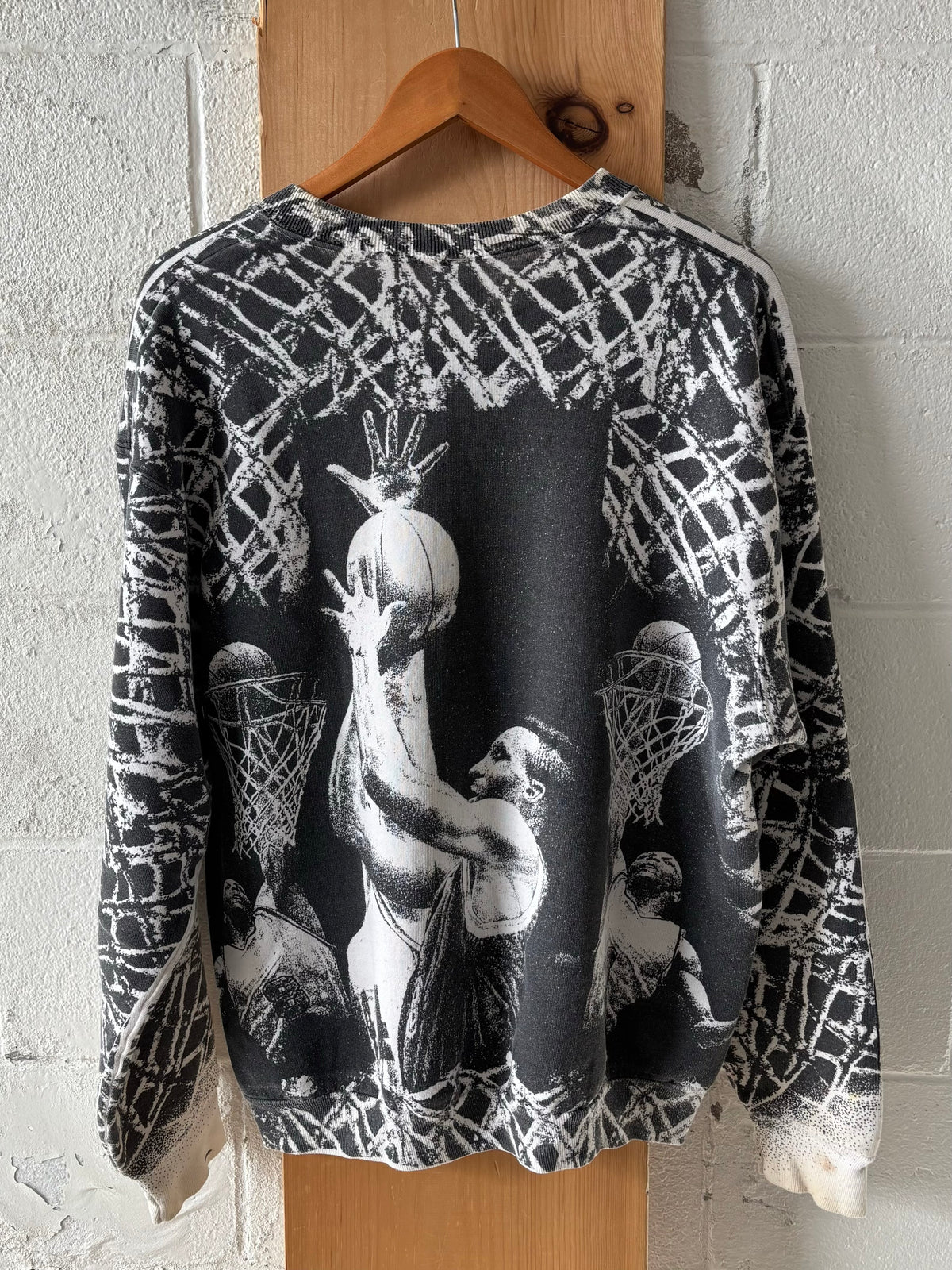 Vtg All Over Print Razorback Basketball Crew : L