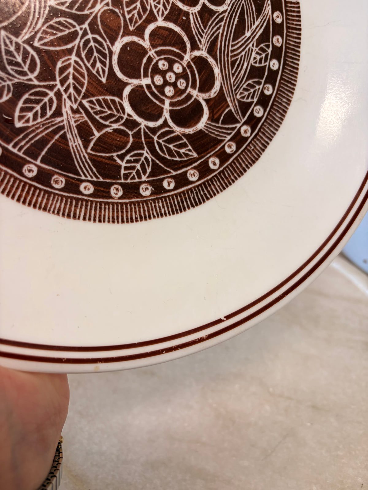 Pair of Corelle Brown Floral Plates (Local Pick Up Only)