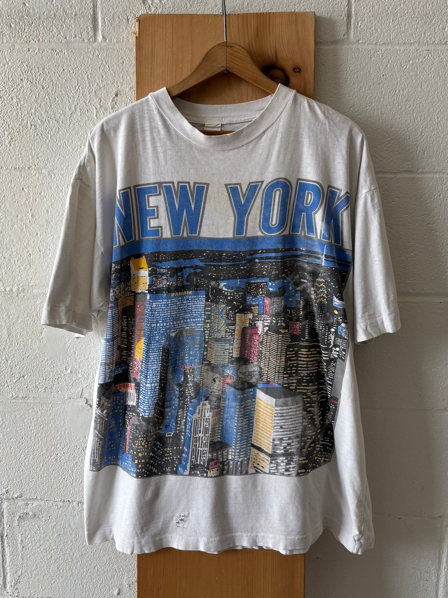 Vtg Single Stitch Worn New York Tee : XL