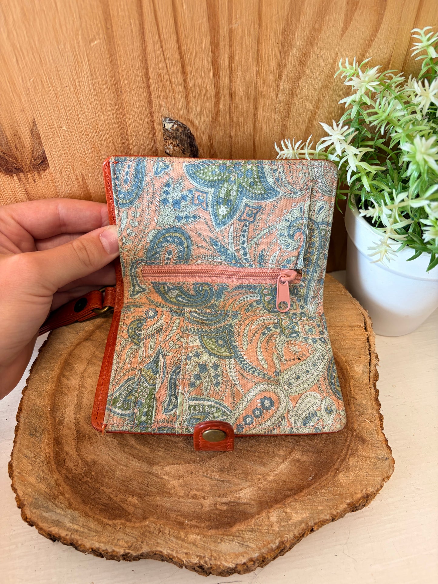 Burnt Orange Wristlet