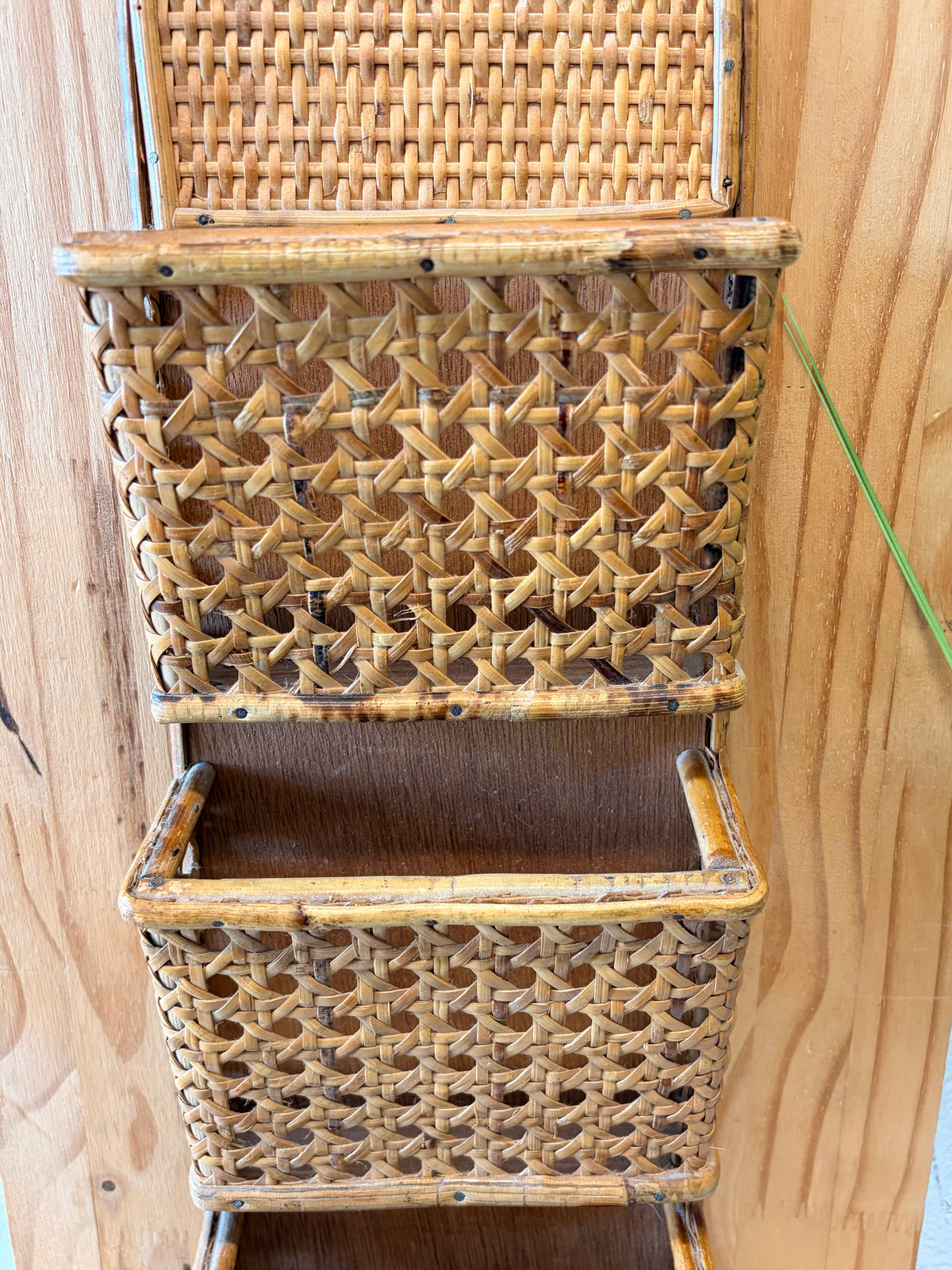 Vtg Wicker Mail Organizer (Local Pick Up Only)