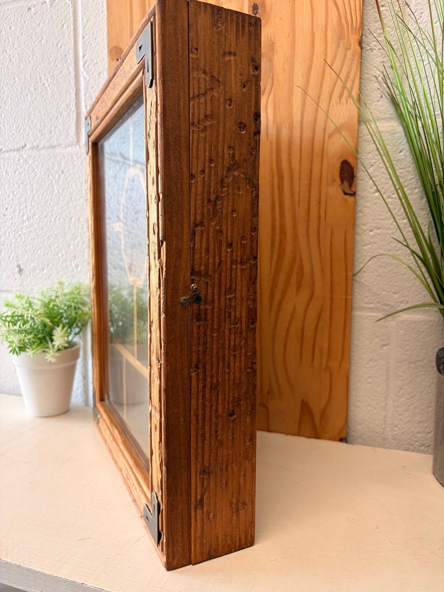 Vtg Wooden Hanging Curio Cabinet (Local Pick Up Only)