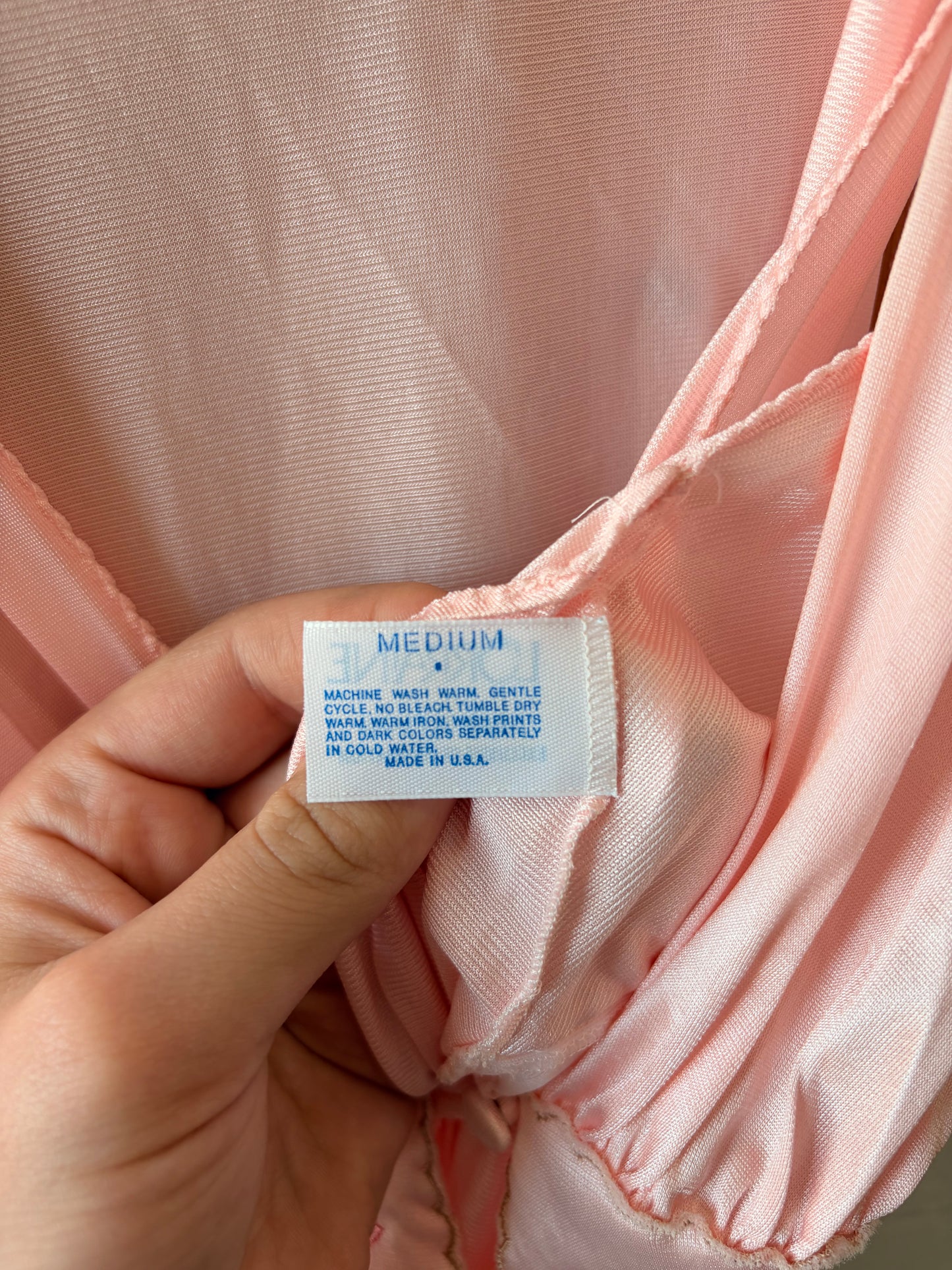 Vtg Lorraine Floral Pink Nightgown & Robe Set : M