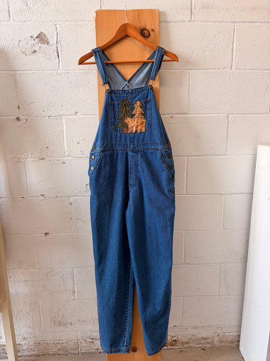 Vtg Bear Patchwork Overalls : M