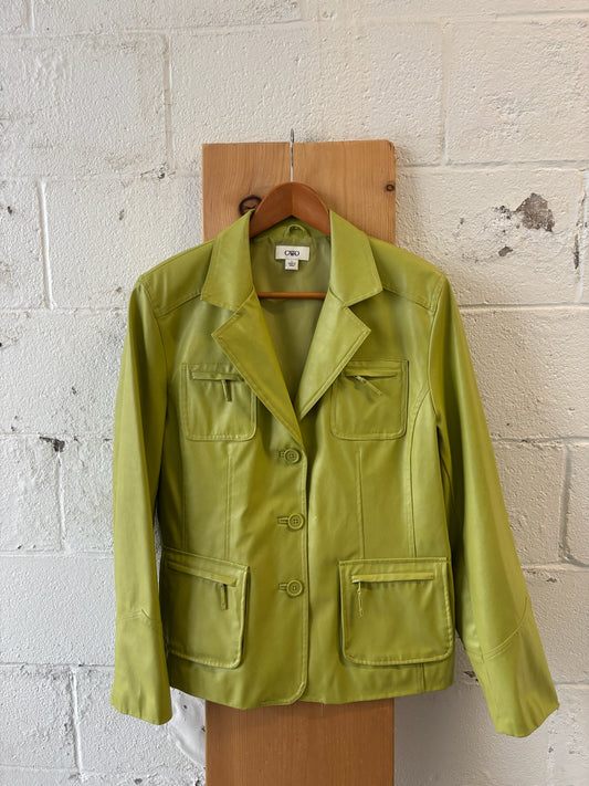 Lime Faux Leather Jacket : L