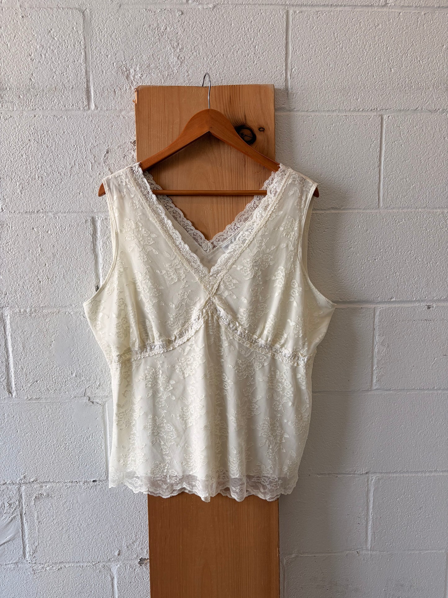 Ivory Lace Tank : 3X