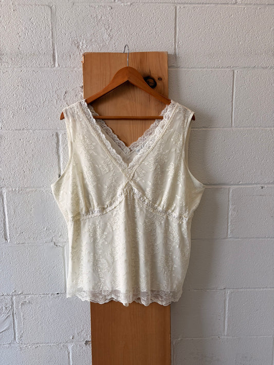 Ivory Lace Tank : 3X