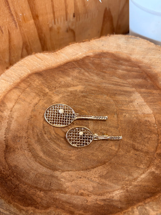 Pair of Gold Tone Tennis Brooches