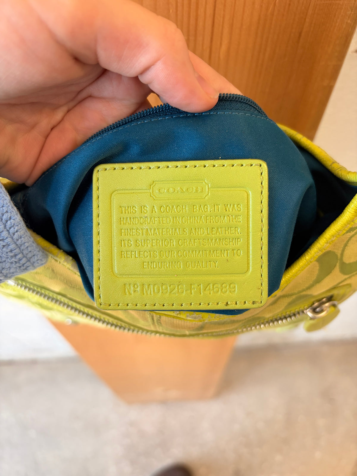 Coach Signature Green Canvas Crossbody & Scarf (As Is)